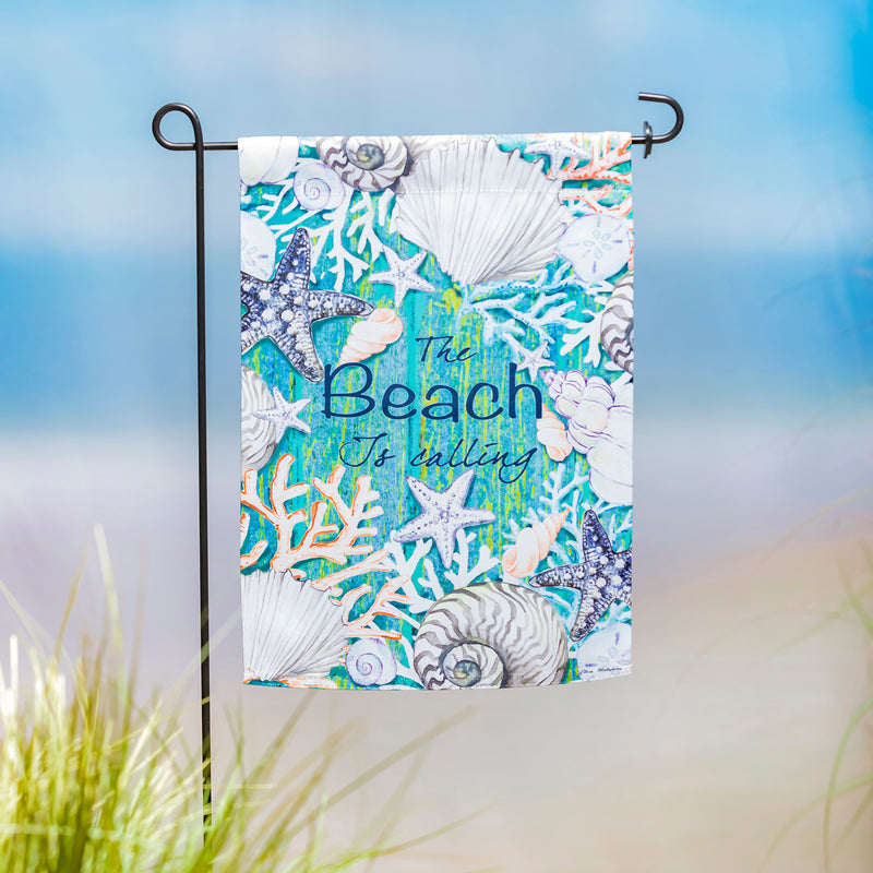 The Beach is Calling Garden Suede Flag,14s10673