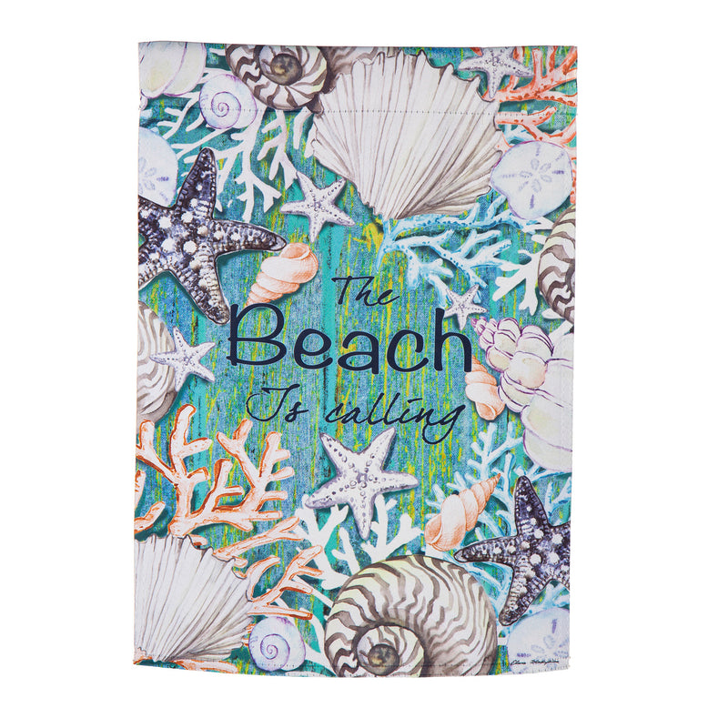 The Beach is Calling Garden Suede Flag,14s10673