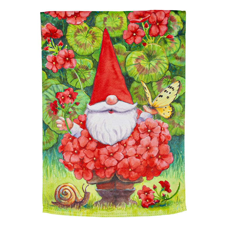 Geranium Gnome Garden Suede Flag,14s10778