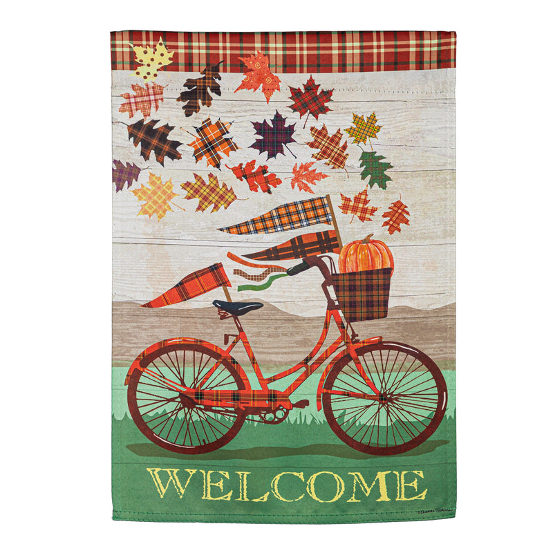 Fall Bicycle Garden Suede Flag,14s10967