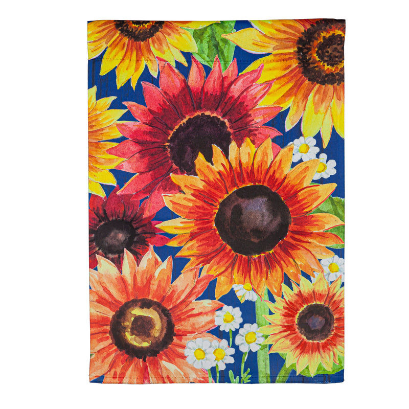 Multi-Color Fall Sunflowers Garden Suede Flag,14s10973