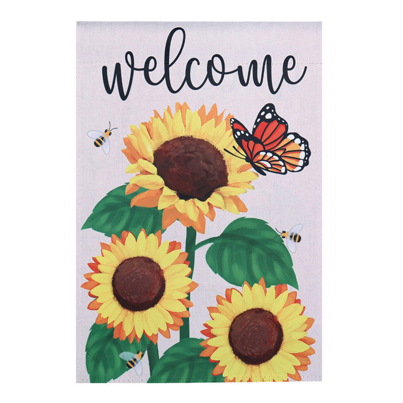 Sunflower "Welcome" Garden Suede Flag, SNL,14s10982snl