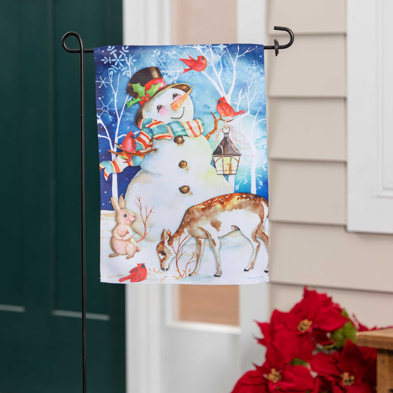 Sweet Snowman and Friends Suede Garden Flag,14s11121