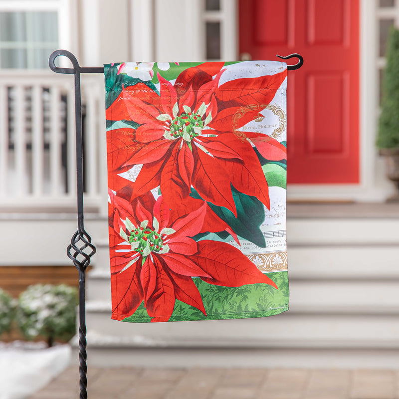 Elegant Poinsettia Suede Garden Flag,14s11124