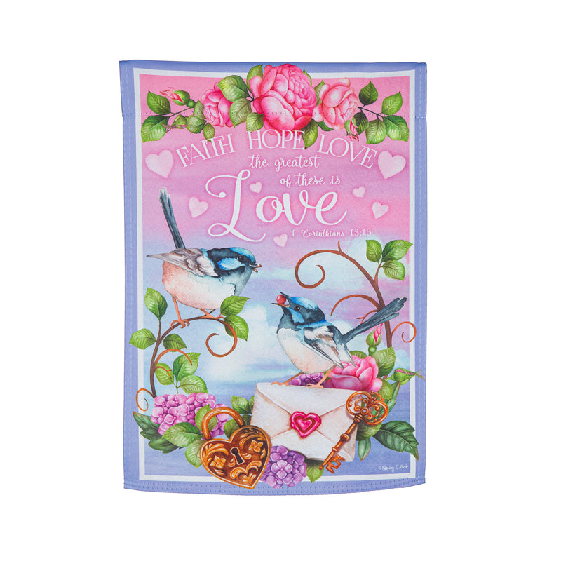 Love Inspiration Flag Suede Garden Flag,14s11167