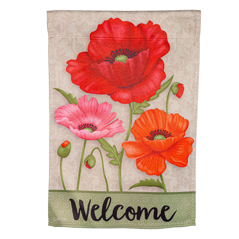 Poppy Welcome Suede Garden Flag,14s11270