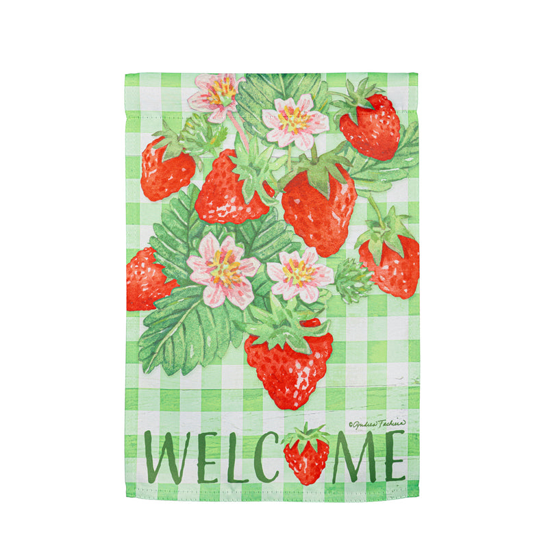 Strawberry Picking Suede Garden Flag,14s11353