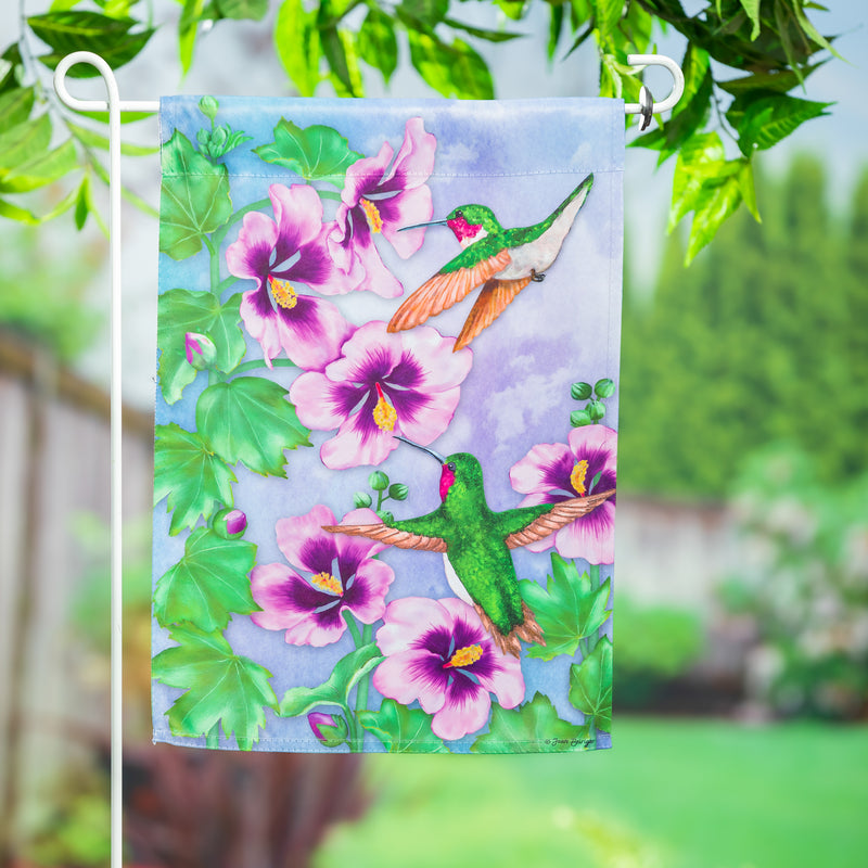 Hummingbird & Hibiscus Suede Garden Flag,14s11361