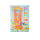 Spring Chirpings Welcome to our home Suede Garden Flag,14s11468