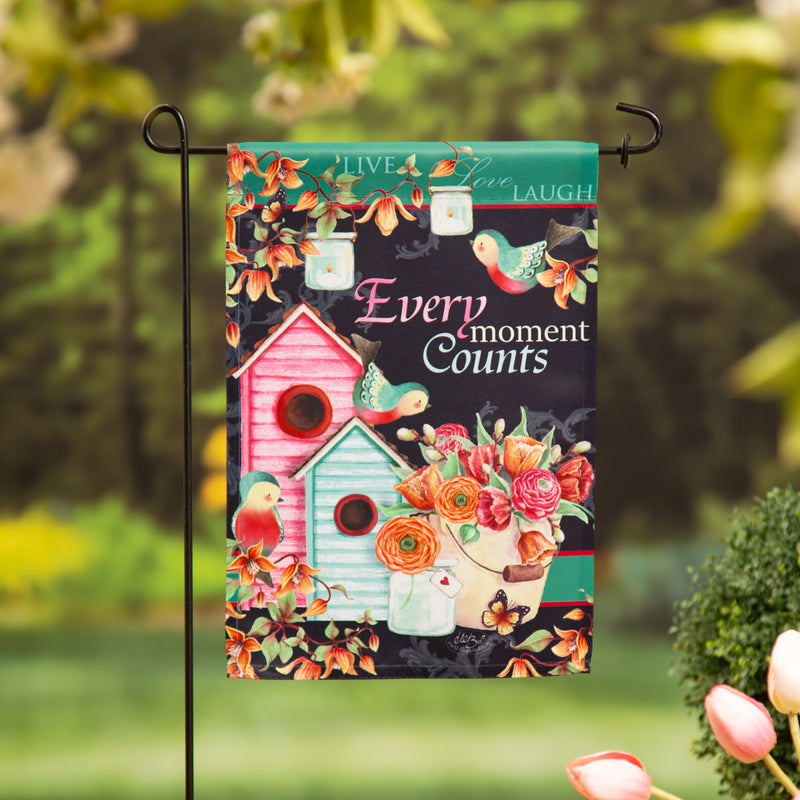 Every moment counts Suede Garden Flag,14s11482