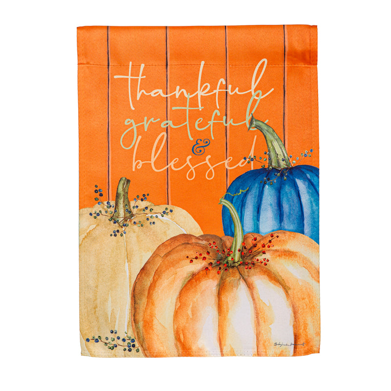 Thankful, Grateful, and Blessed Suede Garden Flags,14s11983