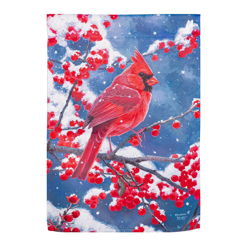 Red Cardinal Suede Garden Flag,14s12170