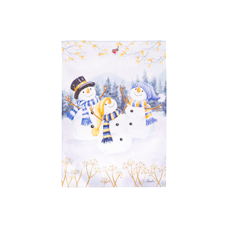 Happy Snowmen Trio Suede Garden Flag,14s12180