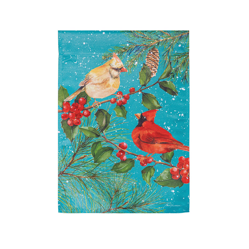 Cardinal Couple Suede Garden Flag,14s12184