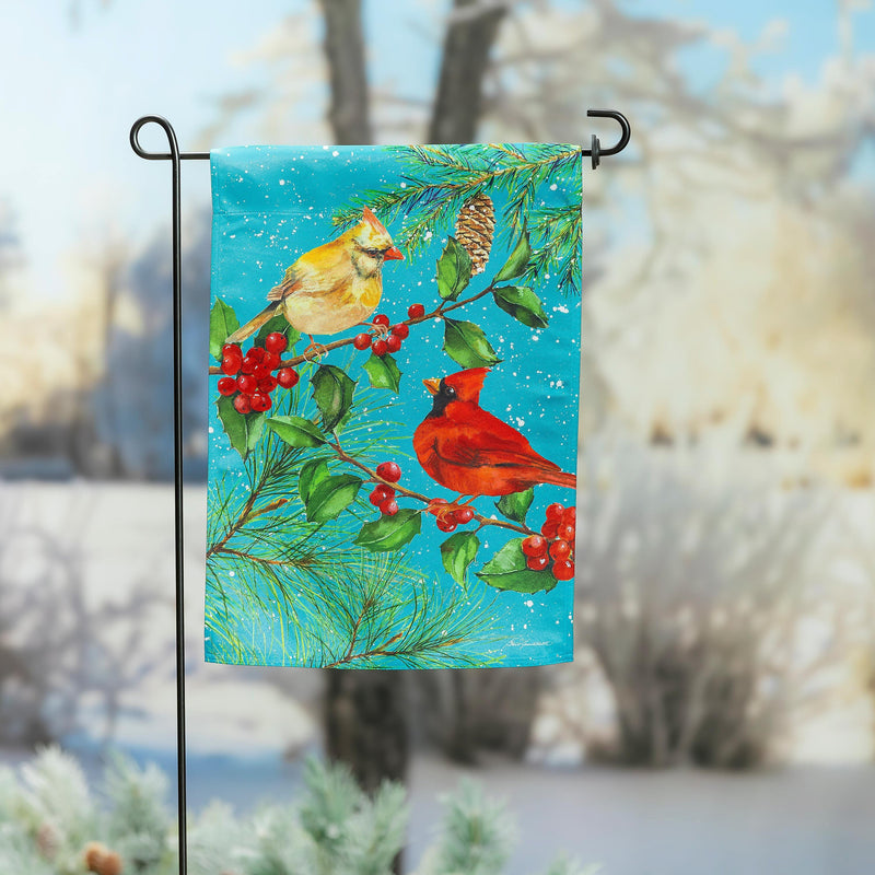 Cardinal Couple Suede Garden Flag,14s12184