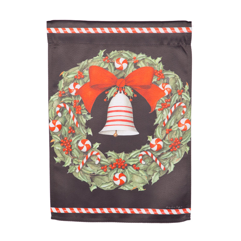 Christmas Bell and Wreath Suede Garden Flag,14s12204