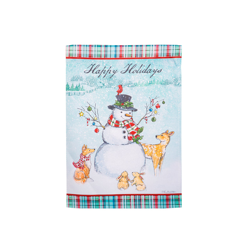 Snowman Holiday Reversible Suede Garden Flag,14s12447fb