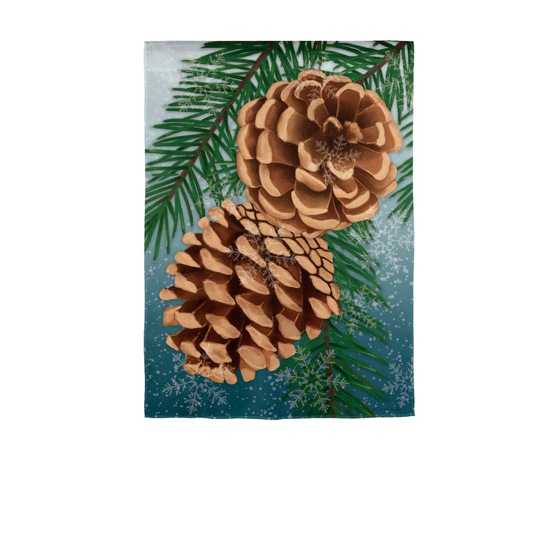 Winter Pine Cone Suede Garden Flag,14s12506