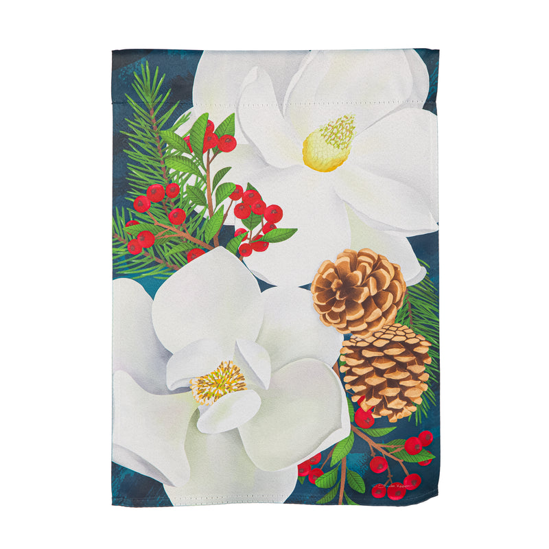 Holiday Magnolia Arrangement Suede Garden Flag,14s12508