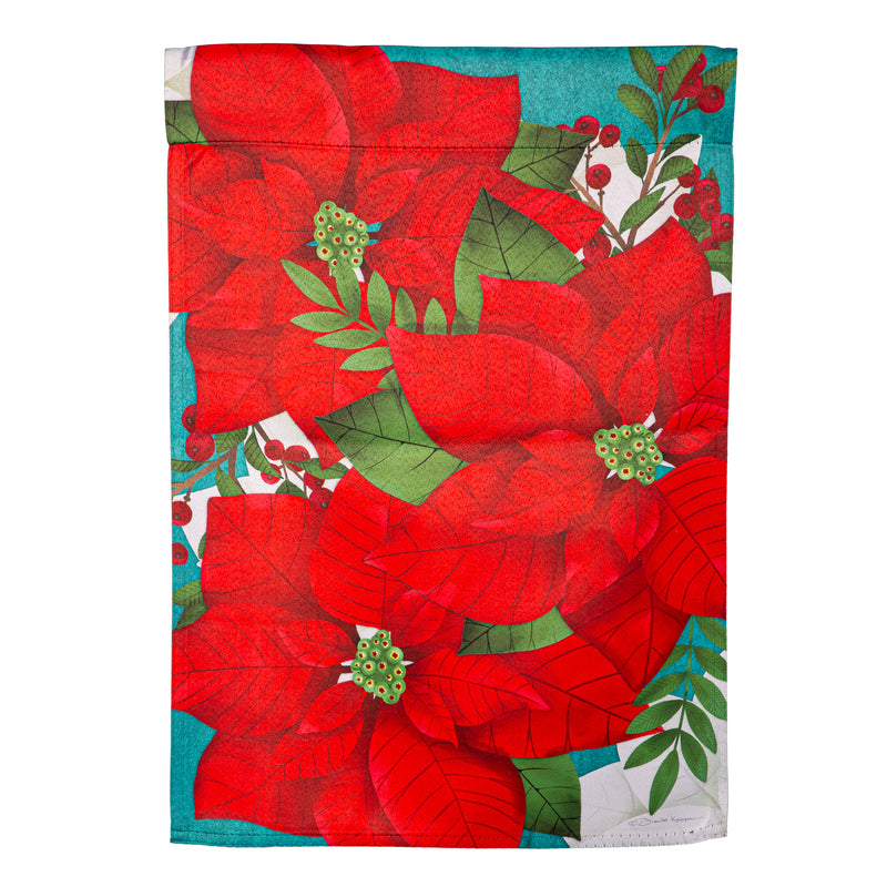 Poinsettia Suede Garden Flag,14s12510