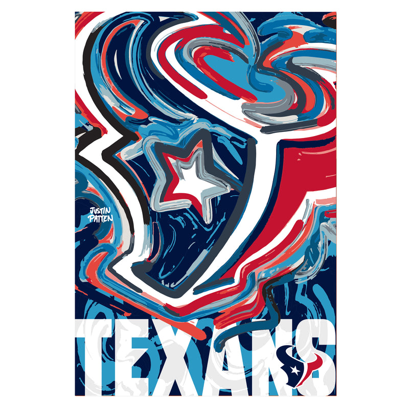 Houston Texans, Suede GDN, Justin Patten Logo,12.5"X18"X0.1"