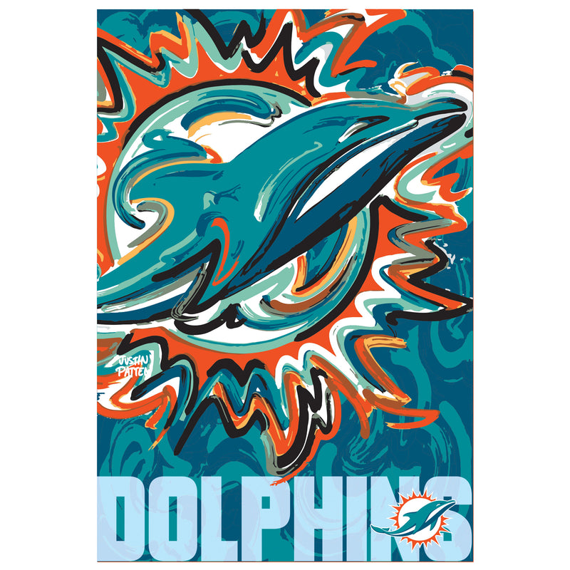 Miami Dolphins, Suede GDN, Justin Patten Logo,14s3816jpal