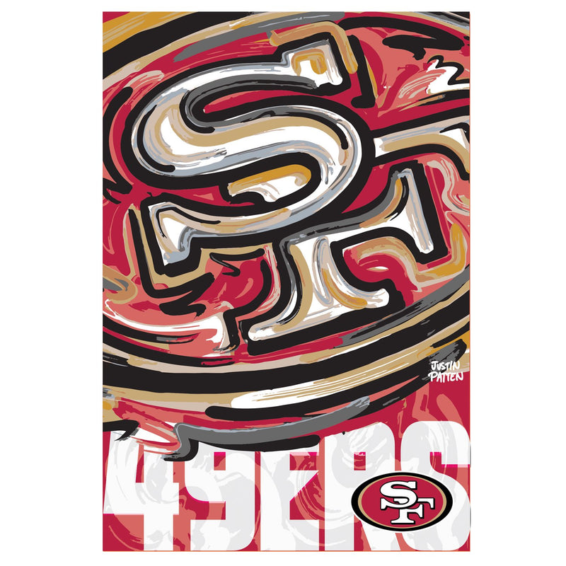 San Francisco 49ers, Suede GDN, Justin Patten Logo,14s3826jpal