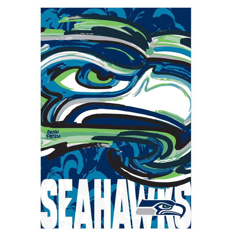 Seattle Seahawks, Suede GDN, Justin Patten Logo,14s3827jpal