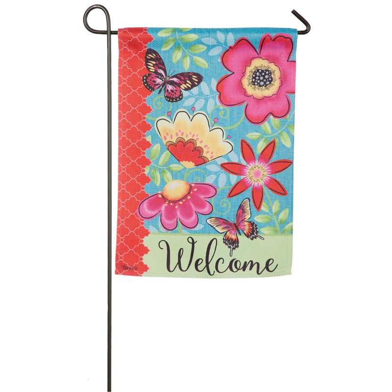 Butterflies and Flowers Garden Suede Flag,14s4719