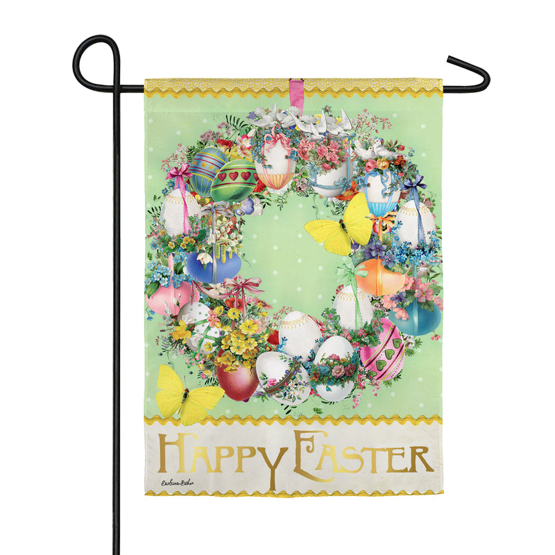 Easter Wreath Garden Suede Flag,14s8409bl