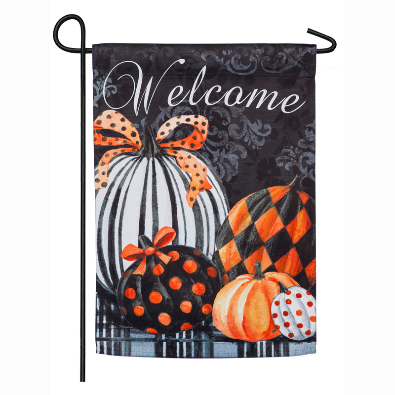 Elegant Pattern Pumpkins Garden Suede Flag,14s8697