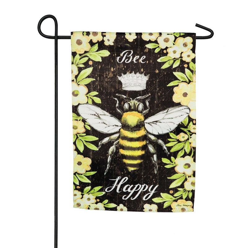 Bee Happy Queen Bee Garden Suede Flag,14s8967