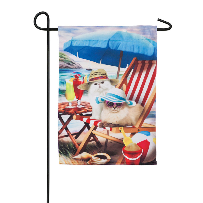 Beach Cats Garden Suede Flag,14s9066