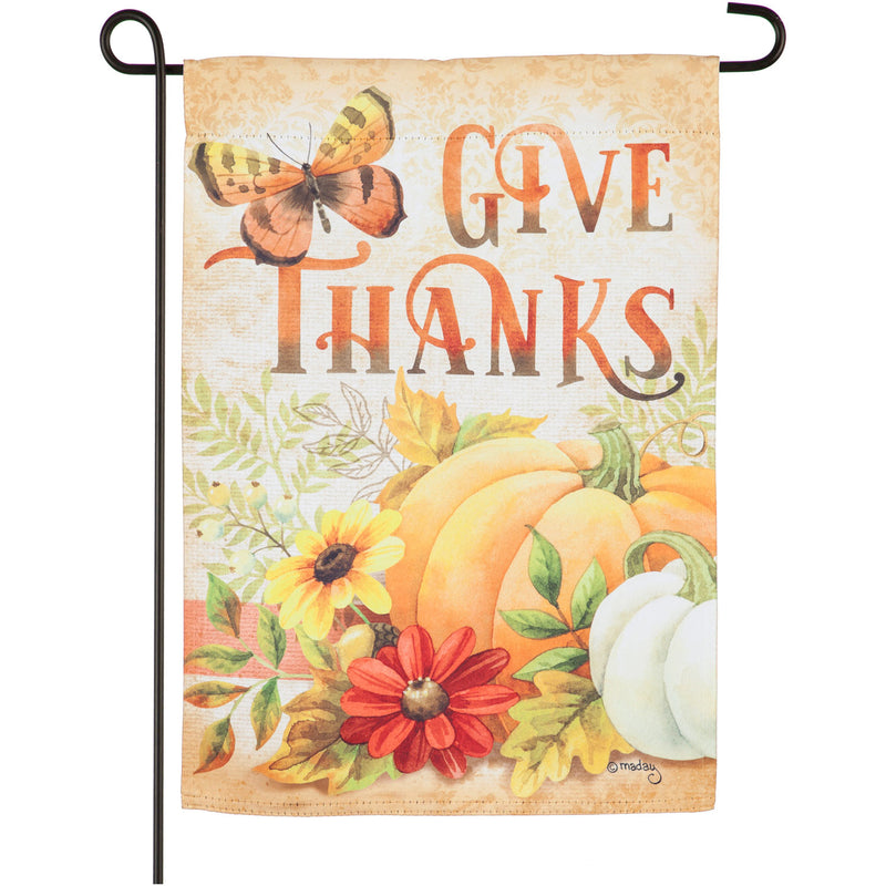 Give Thanks Garden Suede Flag, 0.1"x12.5"inches