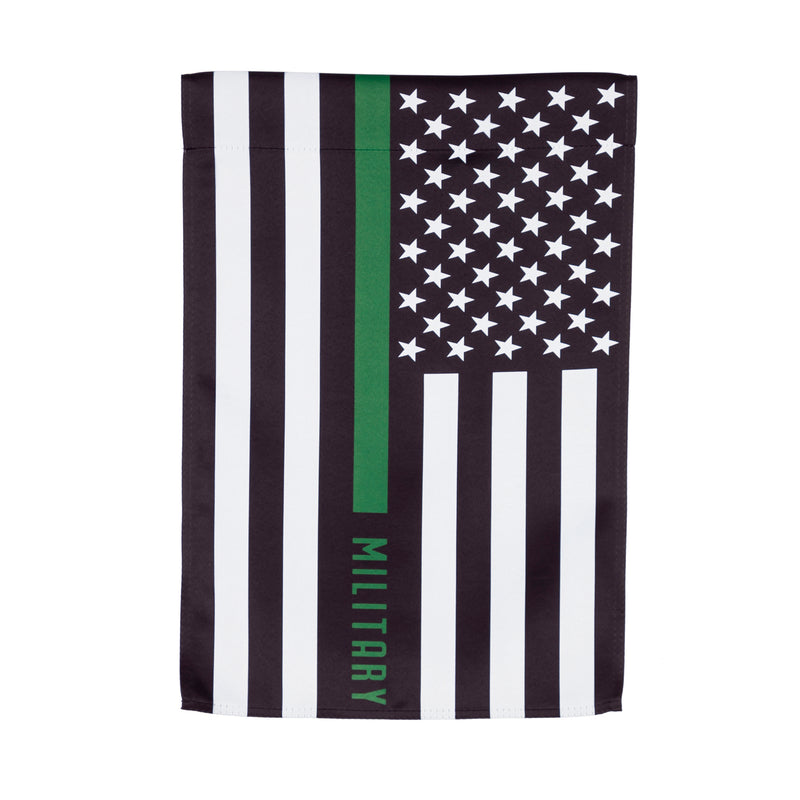 Military Thin Green Line Garden Suede Flag,14s9817