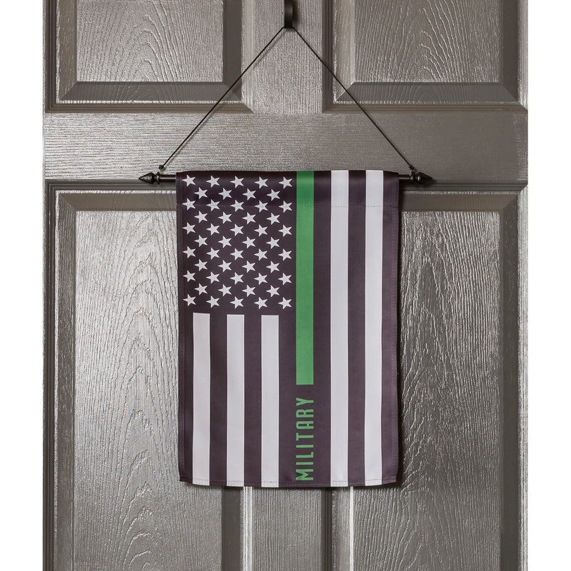 Military Thin Green Line Garden Suede Flag,14s9817