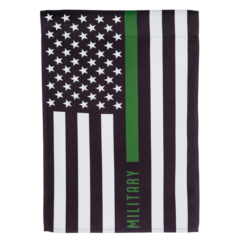 Military Thin Green Line Garden Suede Flag,14s9817