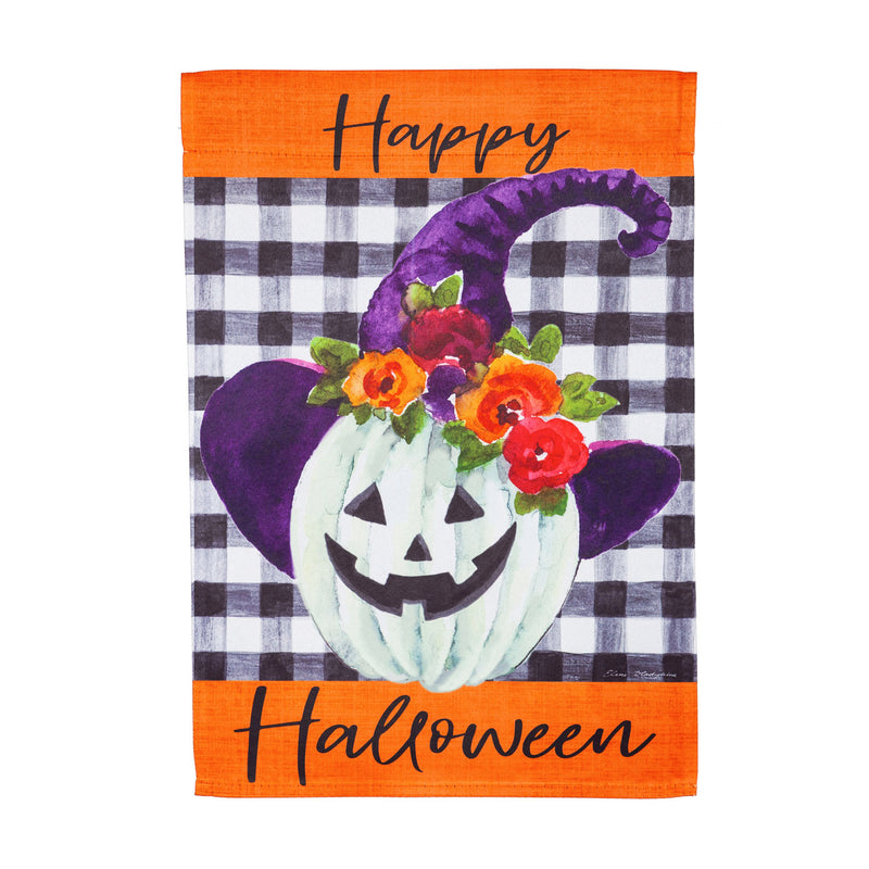 Pumpkin Witch Garden Suede Flag,14s9915