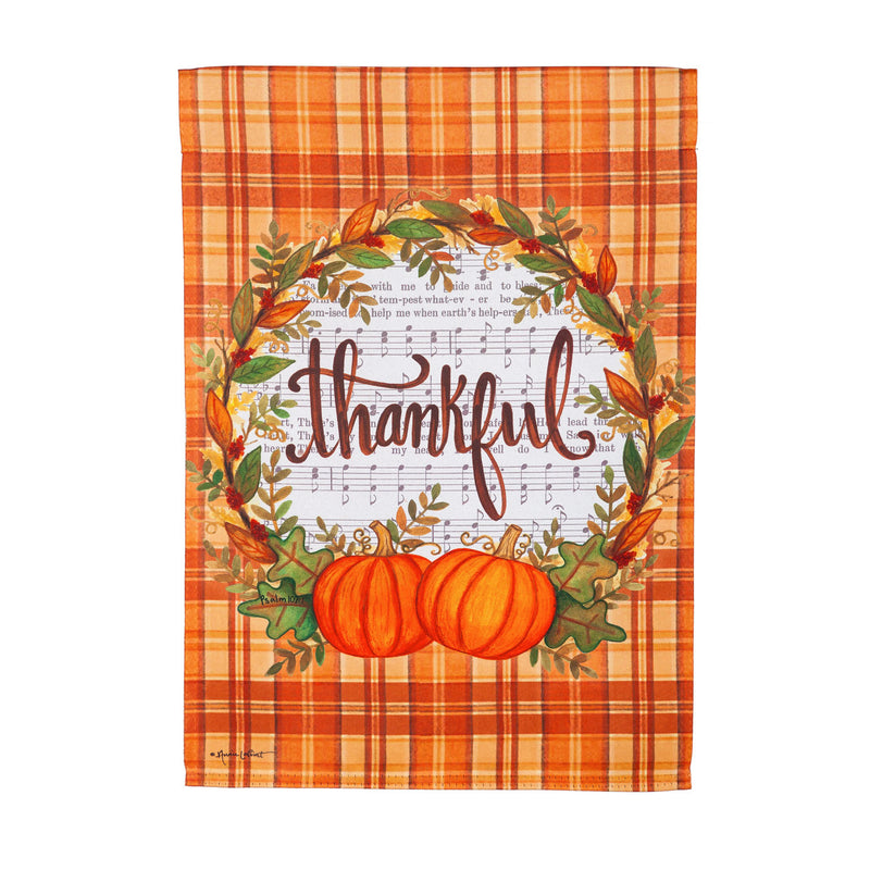 Thankful in Plaid Garden Suede Flag,14s9957