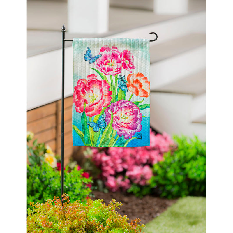 Blooming Tulips Garden Waffle Flag,14w10306