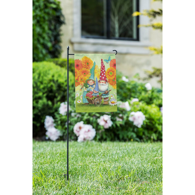 Gnome Family Garden Waffle Flag, 18"x12.5"inches