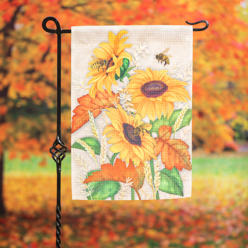 Autumn Sunflowers Garden Waffle Flag,14w11003