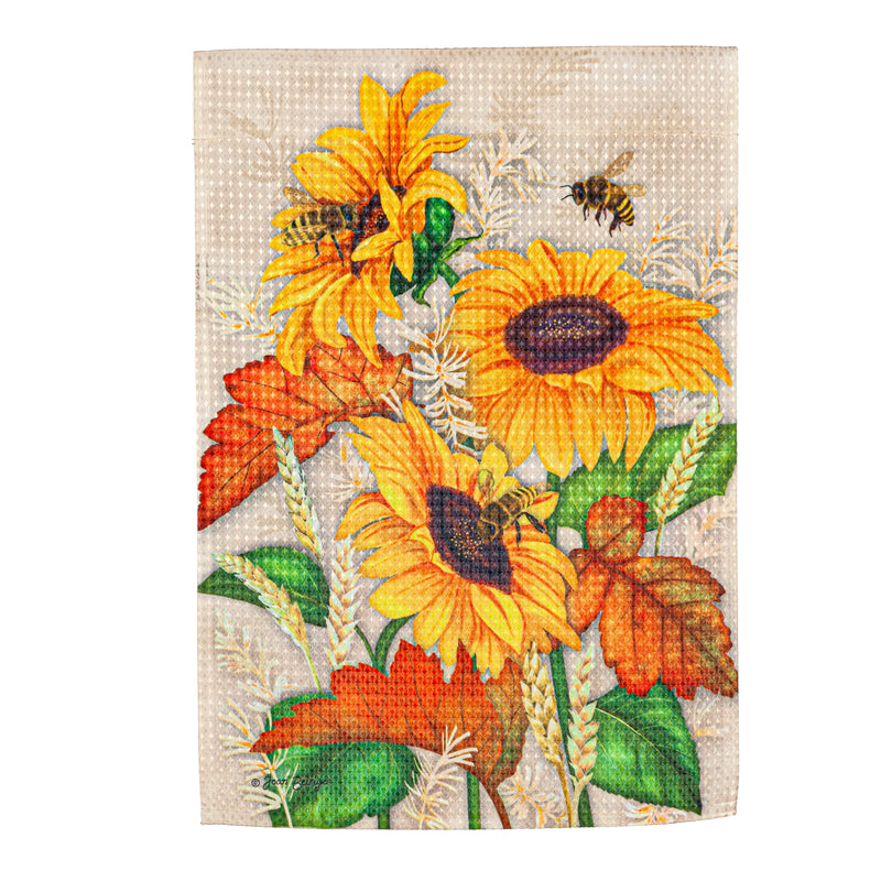 Autumn Sunflowers Garden Waffle Flag,14w11003