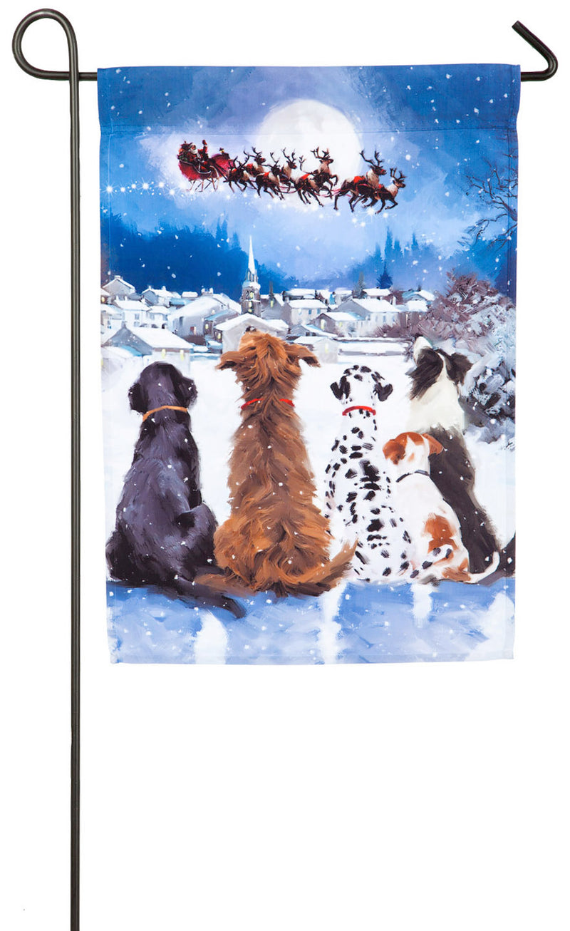 Christmas Dogs Garden Satin Flag,14a4577