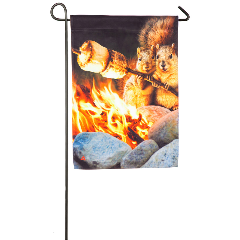 Campfire Couple Garden Satin Flag,14a4862