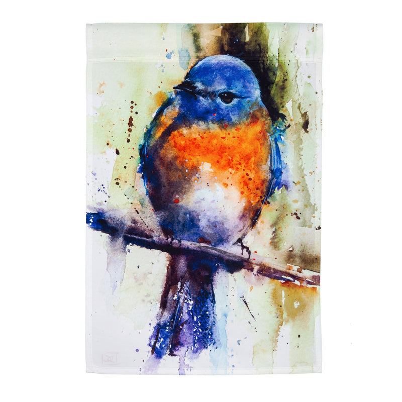 Bluebird on Branch Garden Satin Flag,14a9688