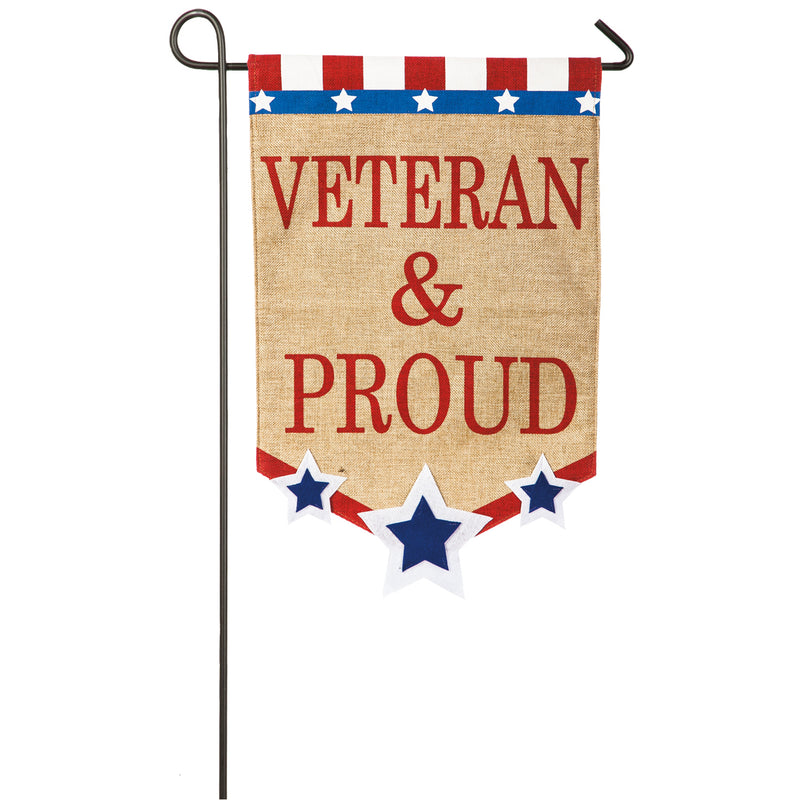 Veteran & Proud  Garden Burlap Flag,14b3592