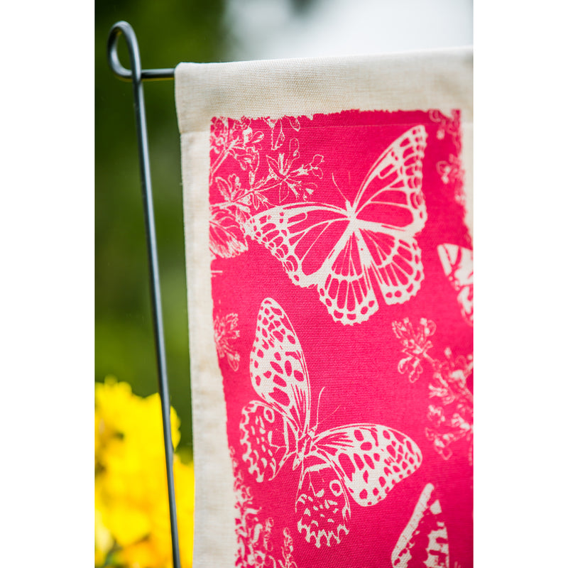 Bustling Butterflies Garden Burlap Flag,14b8370