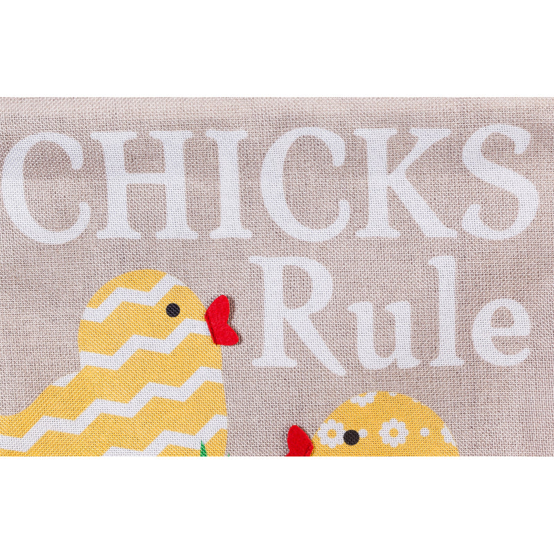 Chicks Rule Garden Burlap Flag,14b8400