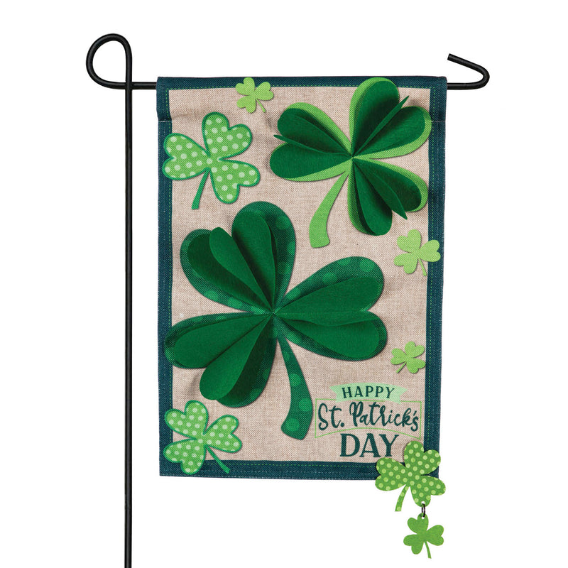 Shamrocks Garden Burlap Flag,14b8972